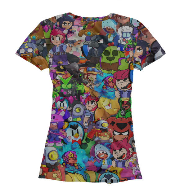 Футболка для девочек с изображением Brawl Stars:Mortis цвета Белый