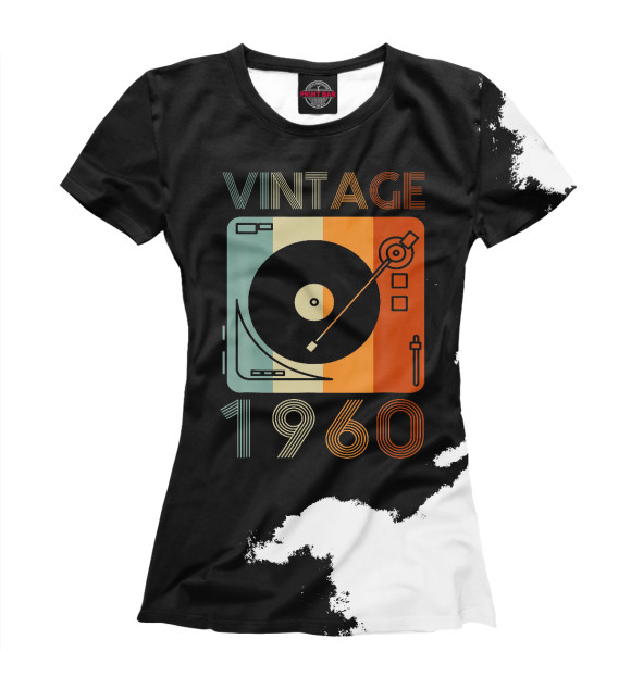 Футболка для девочек с изображением Vintage 1960 цвета Белый