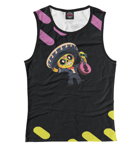 Женская майка с изображением Brawl Stars цвета Белый