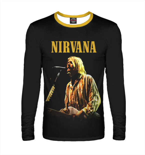 Мужской лонгслив с изображением Nirvana цвета Белый