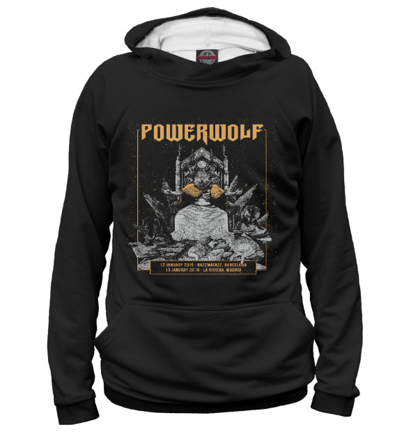 Женское худи с изображением Powerwolf цвета Белый
