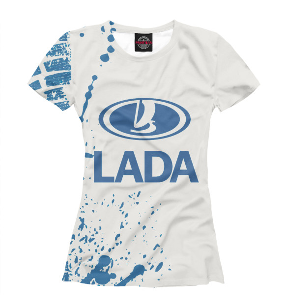 Женская футболка с изображением Lada цвета Белый