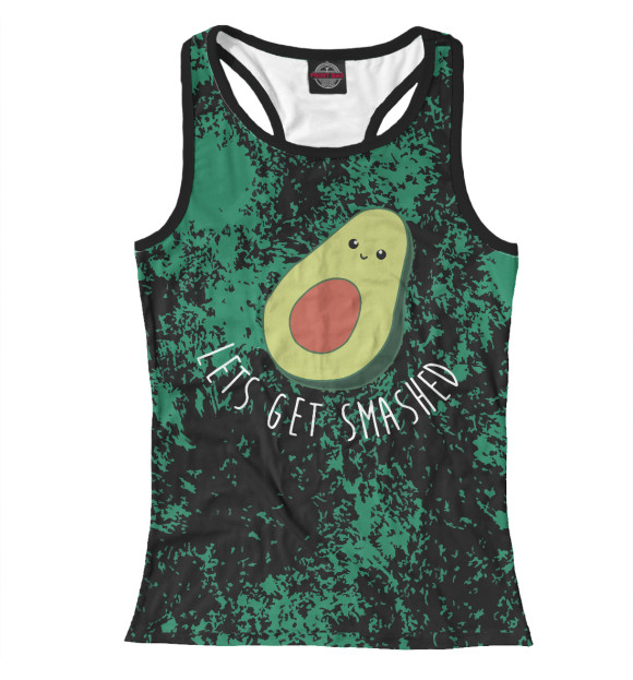 Женская майка-борцовка с изображением Авокадо цвета Белый