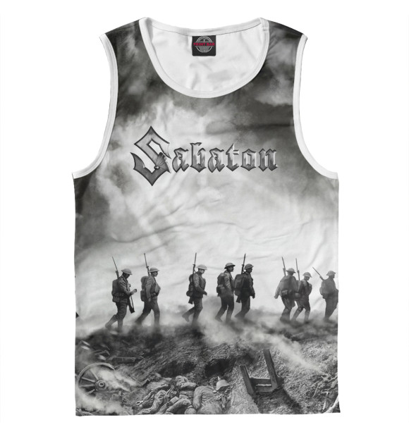 Майка для мальчика с притом Sabaton цвета Белый Майка для мальчика с изображением Sabaton цвета Белый