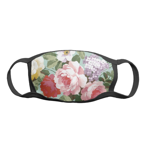 Маска тканевая с изображением Прекрасная роза арт цвета Белый