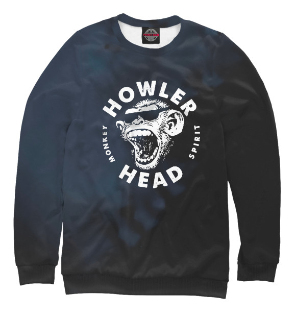 Свитшот для девочек с изображением Howler Head Monkey Kentucky цвета Белый