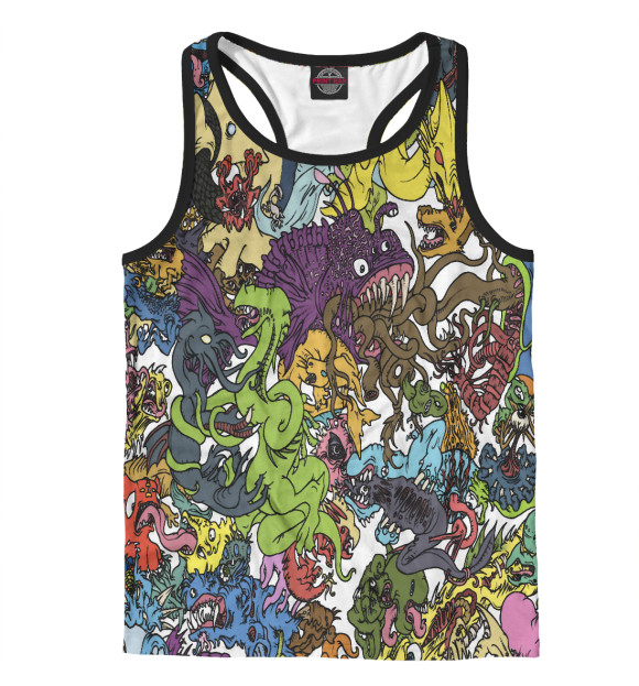 Мужская майка-борцовка с изображением Психоделика цвета Белый