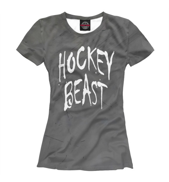 Женская футболка с изображением Hockey Beast цвета Белый