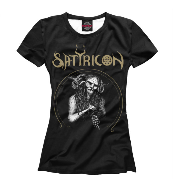 Женская футболка с изображением Satyricon цвета Белый