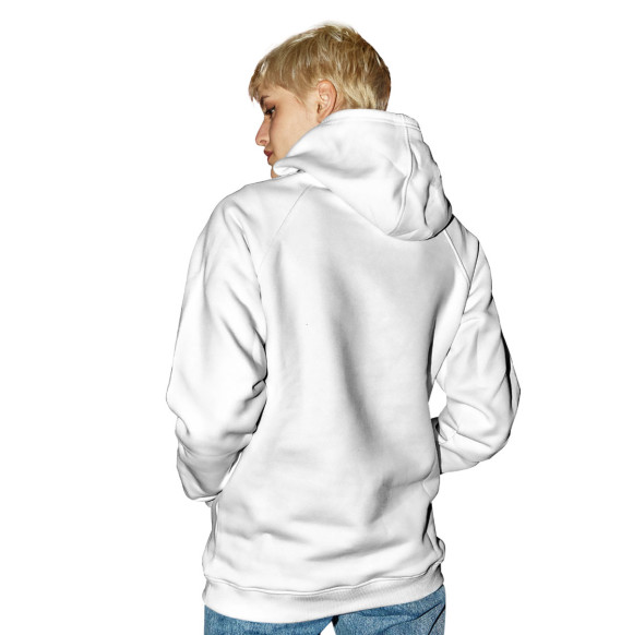 Женское худи с изображением Азирафаэль и Кроули белый фон цвета Белый