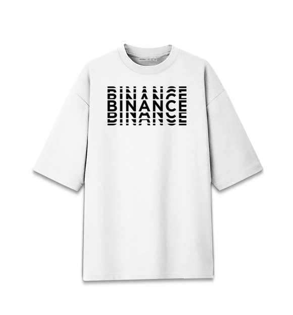 Мужская футболка оверсайз с изображением Binance цвета Белый