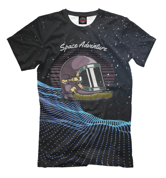 Мужская футболка с изображением Космические приключения цвета Белый