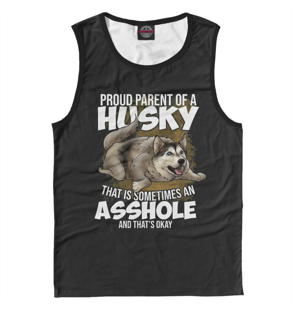 Майка для мальчика с изображением HUSKY цвета Белый