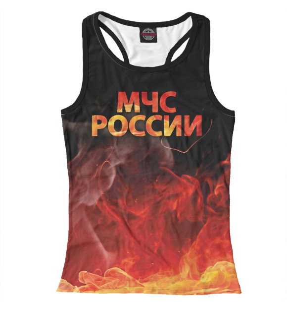 Женская майка-борцовка с изображением МЧС РОССИИ цвета Белый
