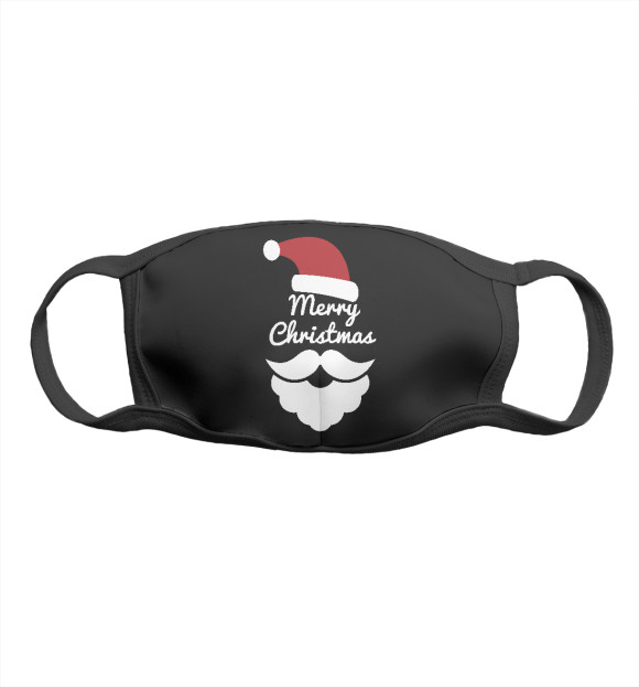 Маска тканевая с изображением Merry Christmas цвета Белый
