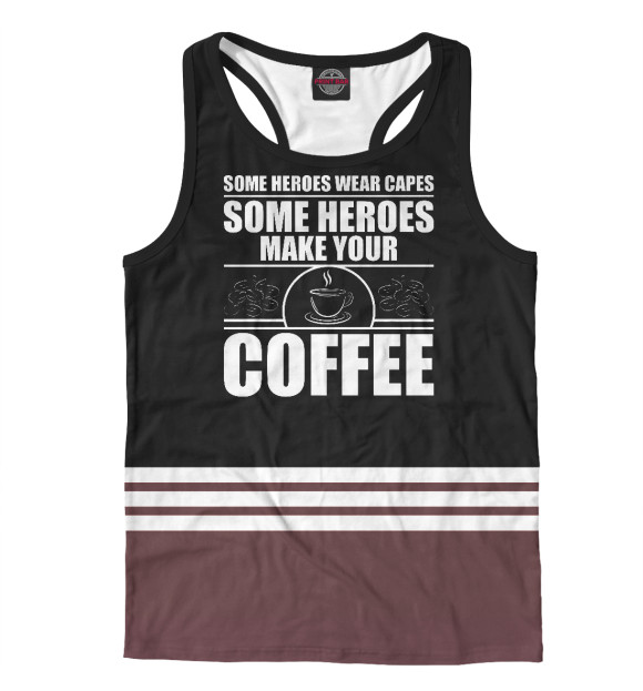 Мужская майка-борцовка с изображением Cool Barista For Men Women цвета Белый