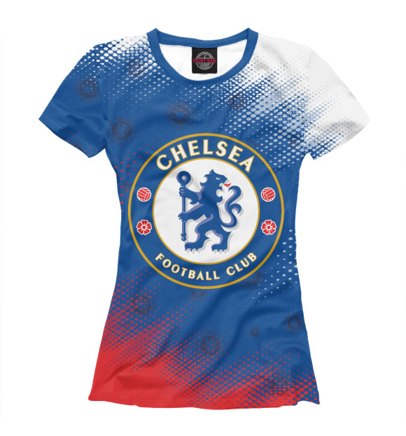 Футболка для девочек с изображением Chelsea F.C. / Челси цвета Белый