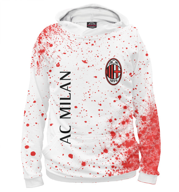 Женское худи с изображением AC Milan / Милан цвета Белый