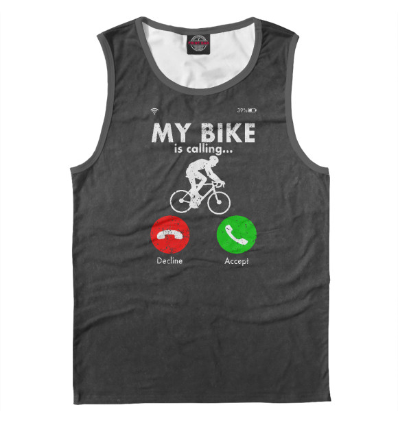 Мужская майка с изображением Bicycle Cyclist Funny Gift цвета Белый
