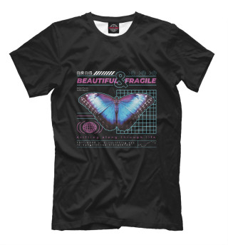 Мужская футболка Vaporwave бабочка
