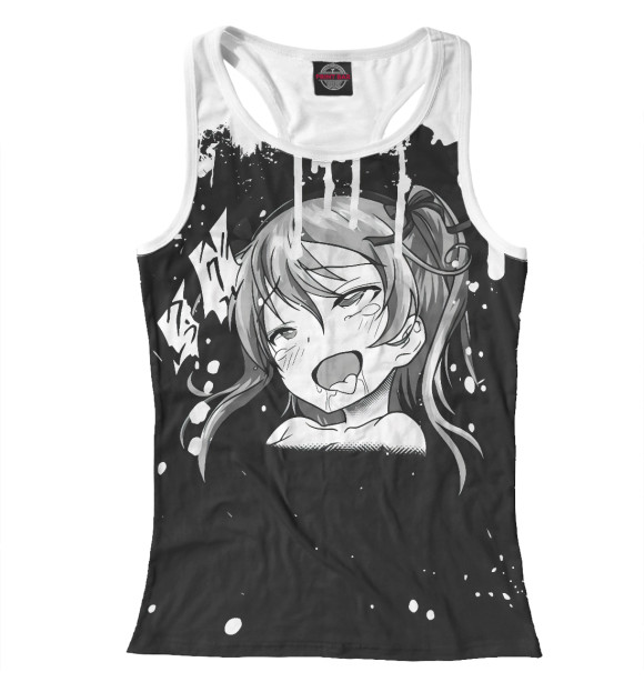 Женская майка-борцовка с изображением Ahegao цвета Белый