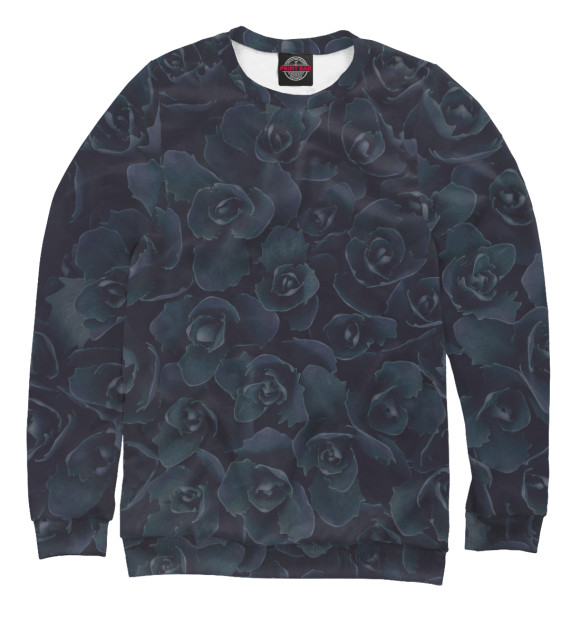 Женский свитшот с изображением Black rose цвета Белый