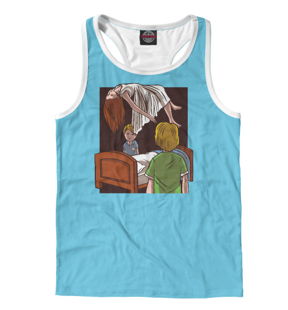 Мужская майка-борцовка с изображением Экзорцизм для чайников цвета Белый