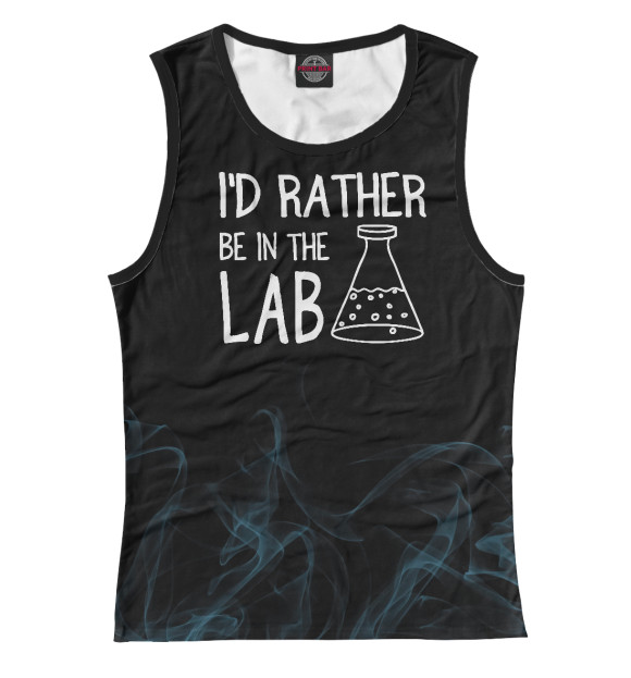 Майка для девочки с изображением I'd Be In The Lab цвета Белый