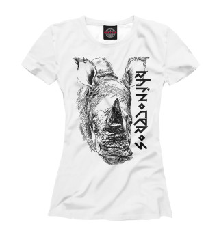Женская футболка Носорог