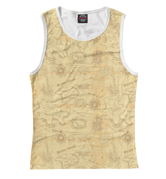 Майка для девочки с изображением Карта цвета Белый