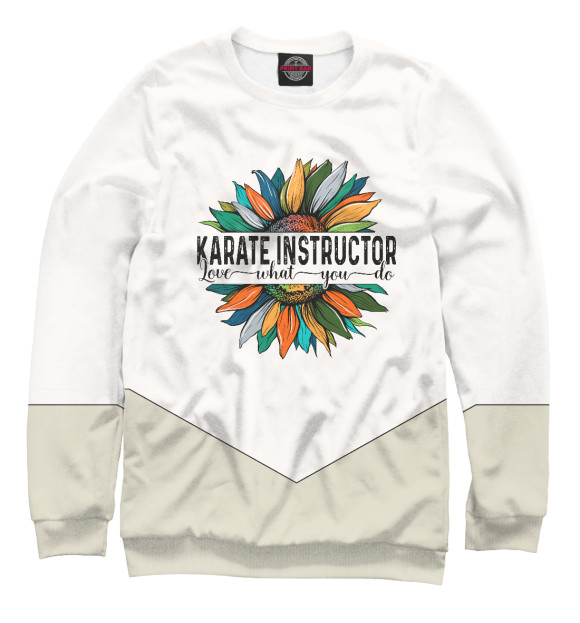 Мужской свитшот с изображением Karate Instructor Love What цвета Белый