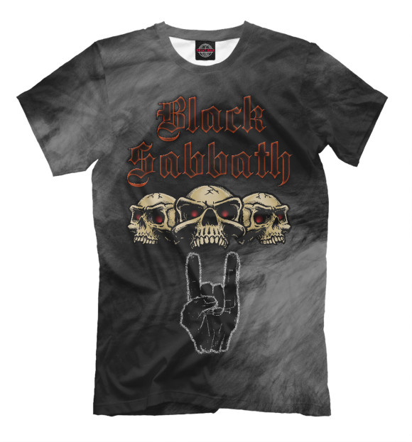 Мужская футболка с изображением Группа Black Sabbath цвета Белый
