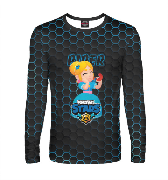 Мужской лонгслив с изображением Пайпер. Brawl Stars цвета Белый