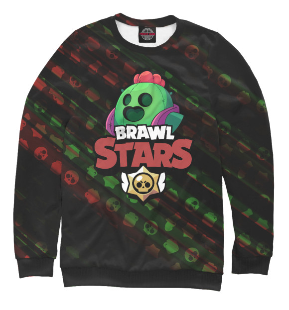 Свитшот для девочек с изображением Brawl Stars Spike цвета Белый