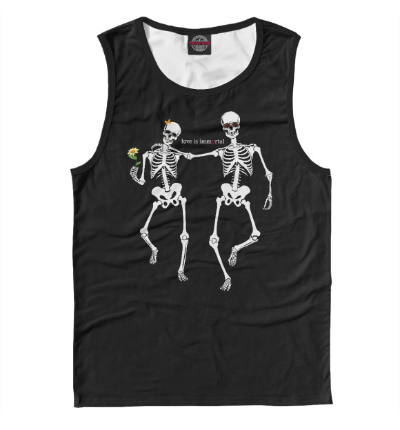 Майка для мальчика с изображением Любовь скелетов цвета Белый