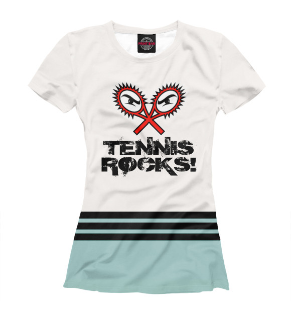 Женская футболка с изображением TENNIS ROCKS цвета Белый