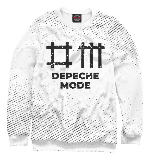 Женский свитшот с изображением Depeche Mode гранж светлый цвета Белый