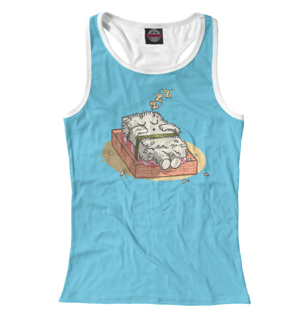 Женская майка-борцовка с изображением Спящие суши цвета Белый