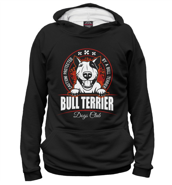 Женское худи с изображением Bull terrier цвета Белый