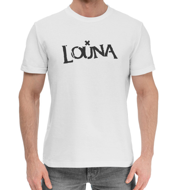 Мужская хлопковая футболка с изображением Louna цвета Белый