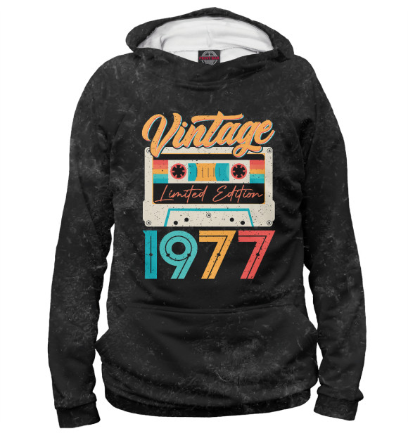 Мужское худи с изображением Vintage 1977 Awesome цвета Белый