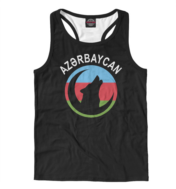 Мужская майка-борцовка с притом Азербайджан цвета Белый Мужская майка-борцовка с изображением Азербайджан цвета Белый