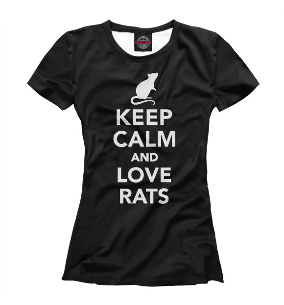 Женская футболка с изображением Love Rats цвета Белый