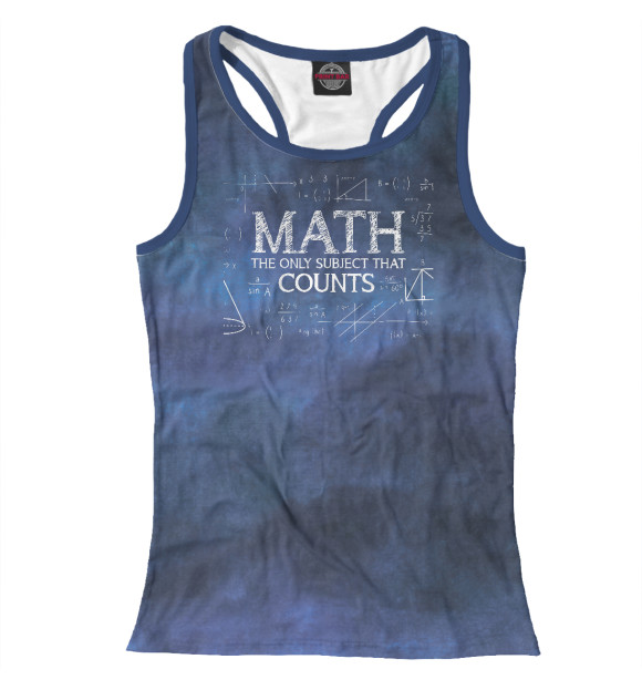 Женская майка-борцовка с изображением Algebra Science Geek Calcul цвета Белый