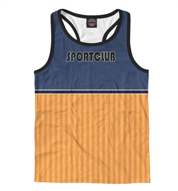 Мужская майка-борцовка с изображением Спортивный клуб цвета Белый