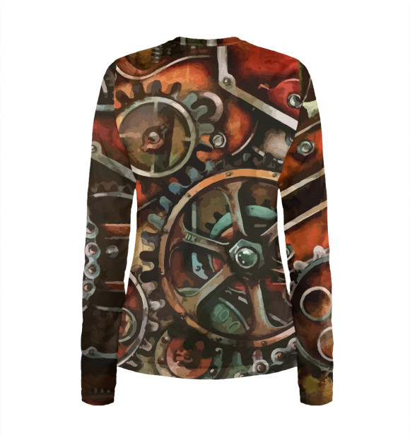 Женский лонгслив с изображением Редуктор / Steampunk цвета Белый