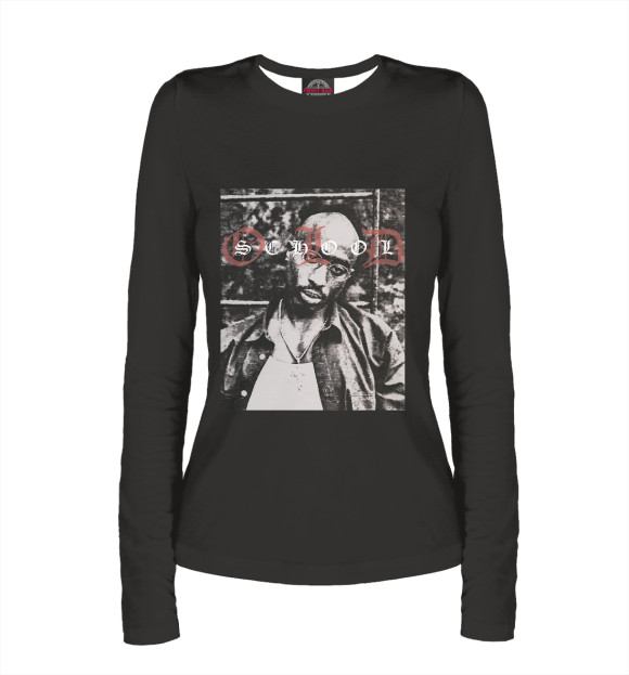 Женский лонгслив с изображением Old School цвета Белый