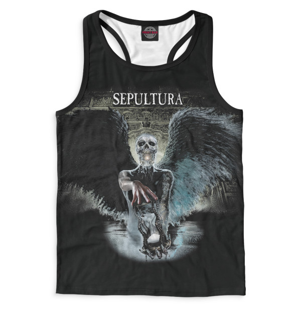 Мужская майка-борцовка с изображением Sepultura цвета Белый