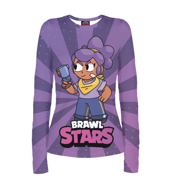 Женский лонгслив с изображением Brawl stars Шелли цвета Белый