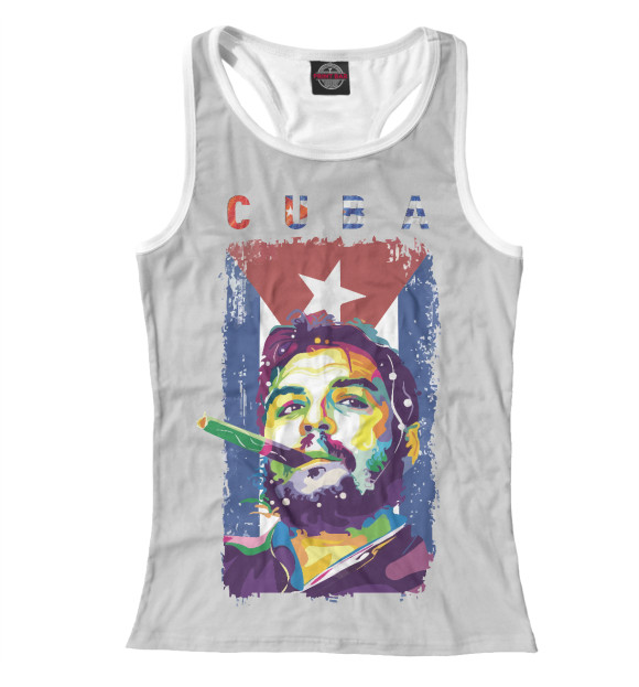Женская майка-борцовка с изображением Куба цвета Белый